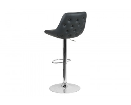 BLNK Contemporary Vinyl Adjustable Height Bar Stool with Chrome Base - Gray