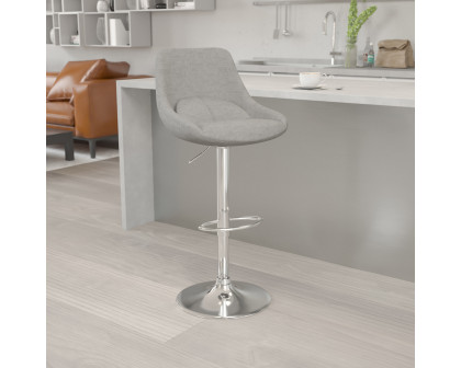 BLNK Elijah Fabric Adjustable Height Bar Stool with Chrome Base