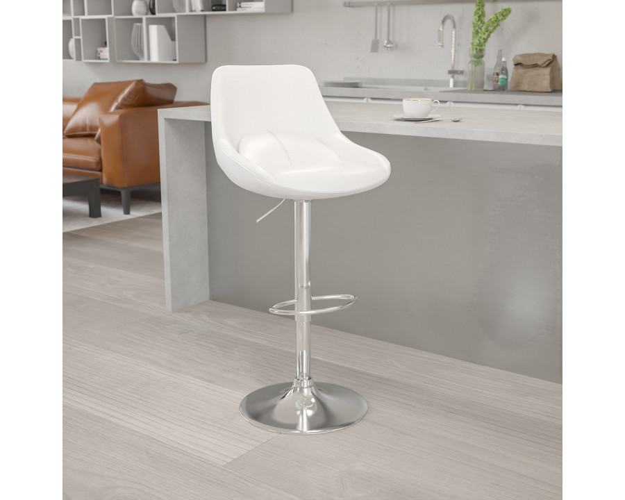 BLNK Contemporary Vinyl Adjustable Height Bar Stool with Chrome Base