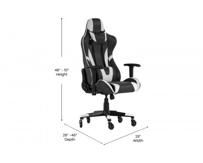 BLNK X20 Gaming Racing Office Computer PC Adjustable Chair with Reclining Back and Transparent Roller Wheels - Black