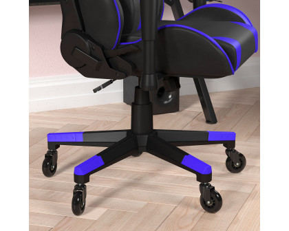 BLNK X20 Gaming Racing Office Computer PC Adjustable Chair with Reclining Back and Transparent Roller Wheels - Blue