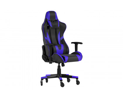 BLNK X20 Gaming Racing Office Computer PC Adjustable Chair with Reclining Back and Transparent Roller Wheels - Blue