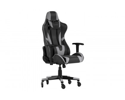 BLNK X20 Gaming Racing Office Computer PC Adjustable Chair with Reclining Back and Transparent Roller Wheels - Gray