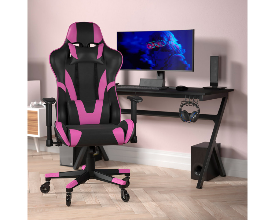 BLNK X20 Gaming Racing Office Computer PC Adjustable Chair with Reclining Back and Transparent Roller Wheels