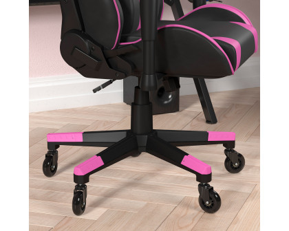 BLNK X20 Gaming Racing Office Computer PC Adjustable Chair with Reclining Back and Transparent Roller Wheels - Purple