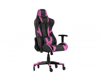 BLNK X20 Gaming Racing Office Computer PC Adjustable Chair with Reclining Back and Transparent Roller Wheels - Purple