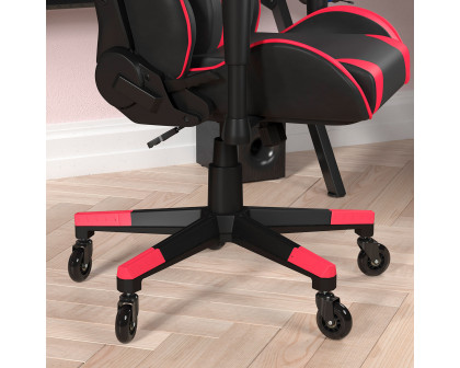 BLNK X20 Gaming Racing Office Computer PC Adjustable Chair with Reclining Back and Transparent Roller Wheels - Red