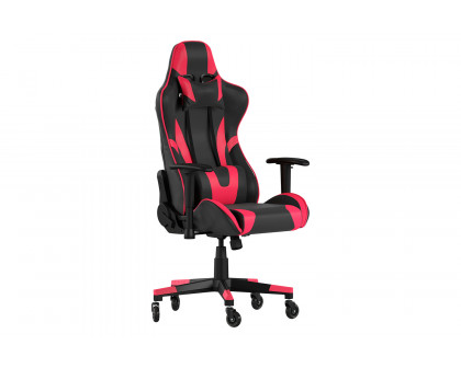 BLNK X20 Gaming Racing Office Computer PC Adjustable Chair with Reclining Back and Transparent Roller Wheels - Red