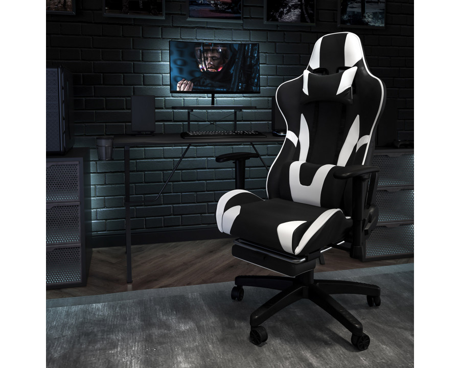 BLNK X30 Gaming Racing Office Ergonomic Computer Chair with Fully Reclining Back and Slide-Out Footrest