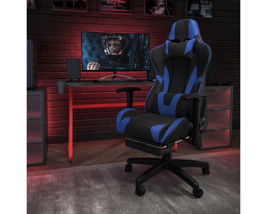 BLNK X30 Gaming Racing Office Ergonomic Computer Chair with Reclining Back and Slide-Out Footrest