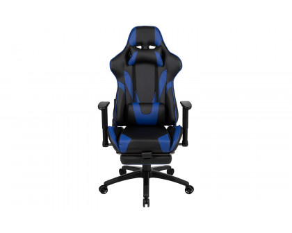 BLNK X30 Gaming Racing Office Ergonomic Computer Chair with Reclining Back and Slide-Out Footrest - Blue