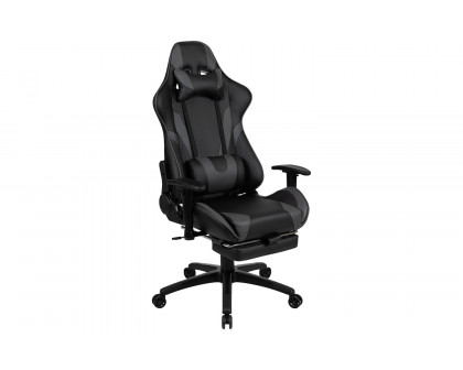 BLNK X30 Gaming Racing Office Ergonomic Computer Chair with Reclining Back and Slide-Out Footrest - Gray