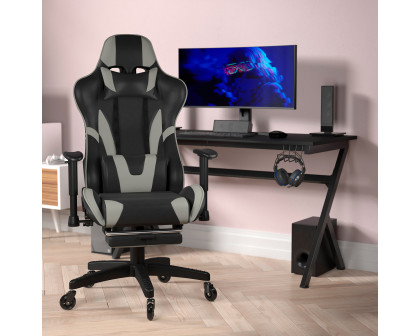 BLNK X30 Gaming Racing Computer Chair with Reclining Back, Slide-Out Footrest, and Transparent Roller Wheels