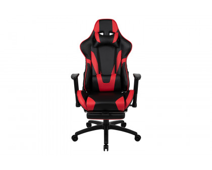 BLNK X30 Gaming Racing Office Ergonomic Computer Chair with Fully Reclining Back and Slide-Out Footrest - Red