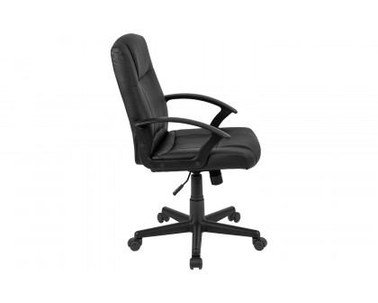 BLNK - Coffman Flash Fundamentals LeatherSoft Mid-Back Padded Task Office Chair with Arms, BIFMA Certified