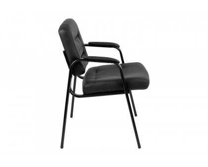 BLNK - Darwin Flash Fundamentals Black LeatherSoft Executive Reception Chair with Black Metal Frame, BIFMA Certified