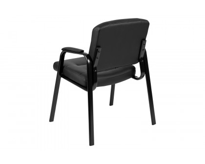 BLNK - Darwin Flash Fundamentals Black LeatherSoft Executive Reception Chair with Black Metal Frame, BIFMA Certified