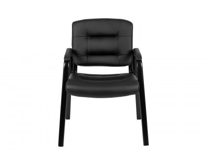 BLNK - Darwin Flash Fundamentals Black LeatherSoft Executive Reception Chair with Black Metal Frame, BIFMA Certified