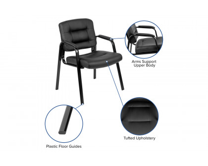 BLNK - Darwin Flash Fundamentals Black LeatherSoft Executive Reception Chair with Black Metal Frame, BIFMA Certified