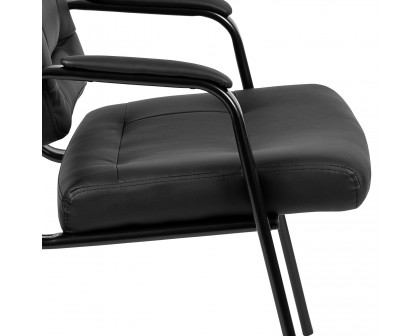 BLNK - Darwin Flash Fundamentals Black LeatherSoft Executive Reception Chair with Black Metal Frame, BIFMA Certified