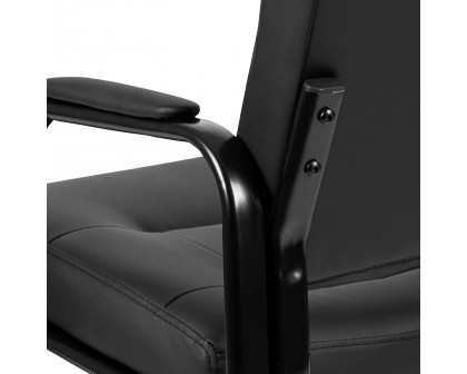 BLNK - Darwin Flash Fundamentals Black LeatherSoft Executive Reception Chair with Black Metal Frame, BIFMA Certified