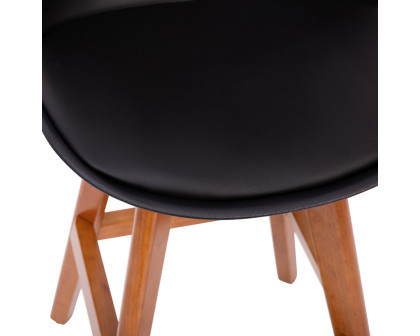 BLNK™ Dana Commercial LeatherSoft Modern Counter Stools with Plastic Backrest and Padded Seat Set of 2 - Black