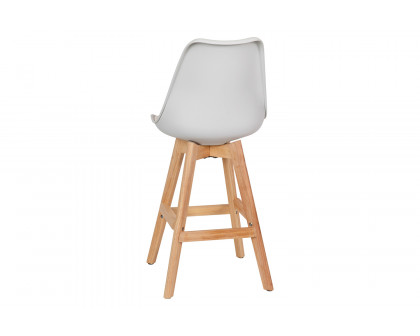 BLNK™ Dana Commercial LeatherSoft Modern Counter Stools with Plastic Backrest and Padded Seat Set of 2 - White