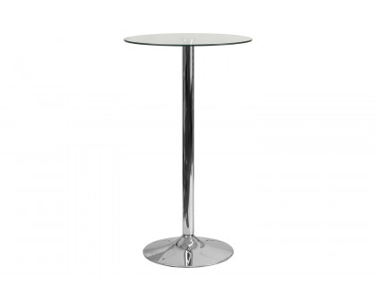 BLNK - Fredrick Round Glass Table with Chrome Base