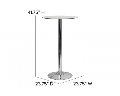 BLNK - Fredrick Round Glass Table with Chrome Base