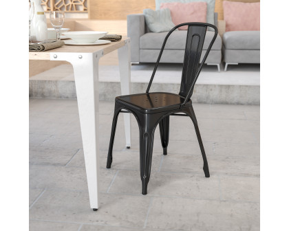 BLNK Perry Commercial Metal Indoor-Outdoor Stackable Chair