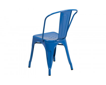 BLNK™ Perry Commercial Metal Indoor-Outdoor Stackable Chair - Blue