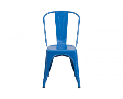 BLNK™ Perry Commercial Metal Indoor-Outdoor Stackable Chair - Blue