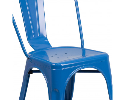 BLNK™ Perry Commercial Metal Indoor-Outdoor Stackable Chair - Blue