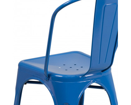 BLNK™ Perry Commercial Metal Indoor-Outdoor Stackable Chair - Blue