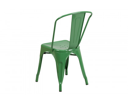 BLNK Perry Commercial Metal Indoor-Outdoor Stackable Chair - Green