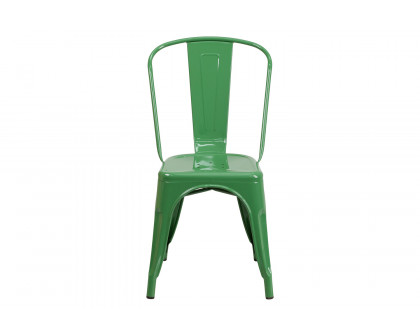 BLNK Perry Commercial Metal Indoor-Outdoor Stackable Chair - Green