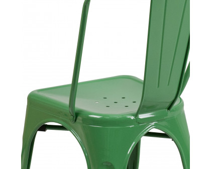 BLNK Perry Commercial Metal Indoor-Outdoor Stackable Chair - Green