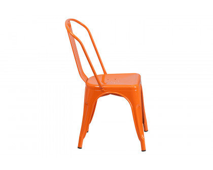 BLNK Perry Commercial Metal Indoor-Outdoor Stackable Chair - Orange