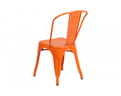 BLNK Perry Commercial Metal Indoor-Outdoor Stackable Chair - Orange