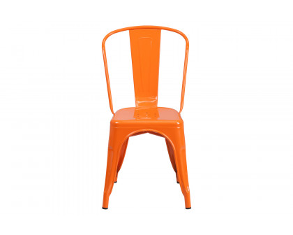 BLNK Perry Commercial Metal Indoor-Outdoor Stackable Chair - Orange