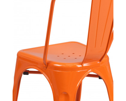 BLNK Perry Commercial Metal Indoor-Outdoor Stackable Chair - Orange