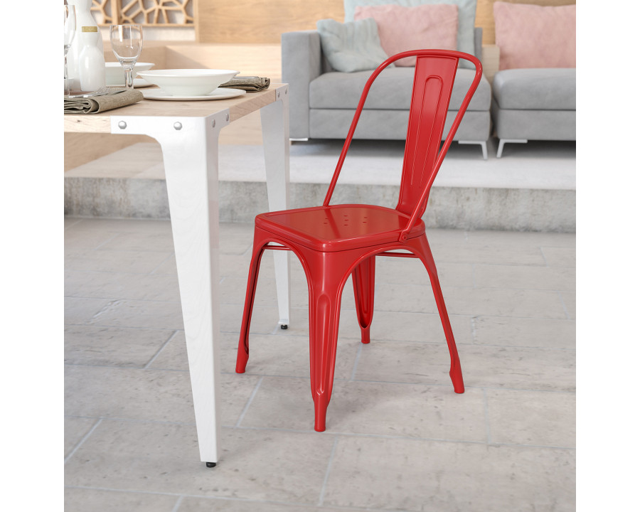 BLNK Perry Commercial Metal Indoor-Outdoor Stackable Chair