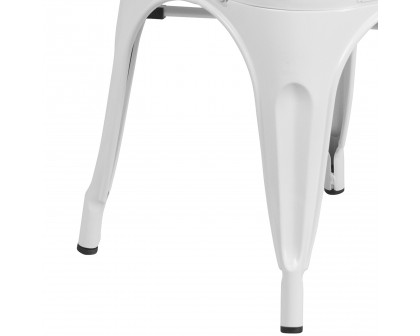 BLNK Perry Commercial Metal Indoor-Outdoor Stackable Chair - White