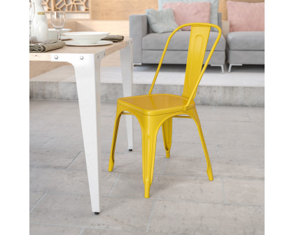 BLNK Perry Commercial Metal Indoor-Outdoor Stackable Chair