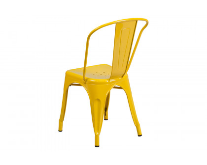 BLNK Perry Commercial Metal Indoor-Outdoor Stackable Chair - Yellow