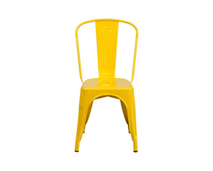 BLNK Perry Commercial Metal Indoor-Outdoor Stackable Chair - Yellow