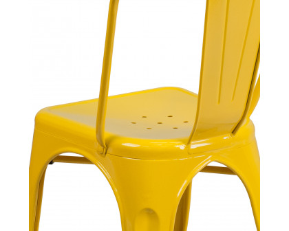 BLNK Perry Commercial Metal Indoor-Outdoor Stackable Chair - Yellow