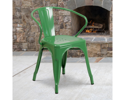 BLNK Luna Commercial Metal Indoor-Outdoor Chair with Arms