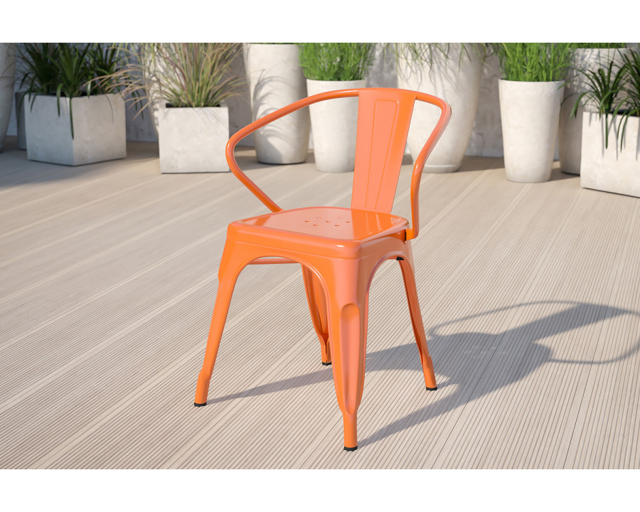 BLNK Luna Commercial Metal Indoor-Outdoor Chair with Arms