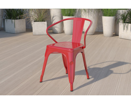 BLNK Luna Commercial Metal Indoor-Outdoor Chair with Arms